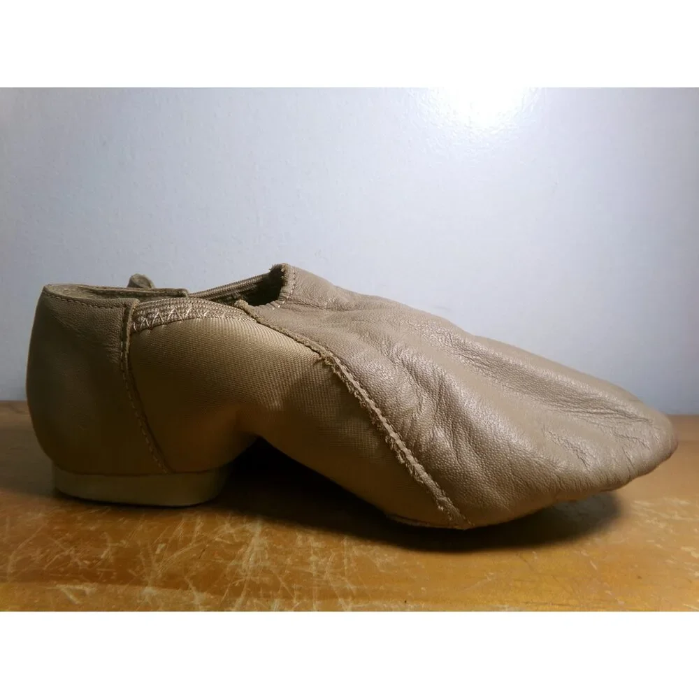 Pre-Owned Dance Jazz Shoes So Danca JZ43 Child 13.5M Tan Pull On Leather Split